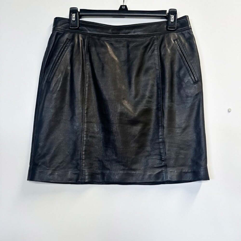 Black Burberry Leather Skirt SZ 8